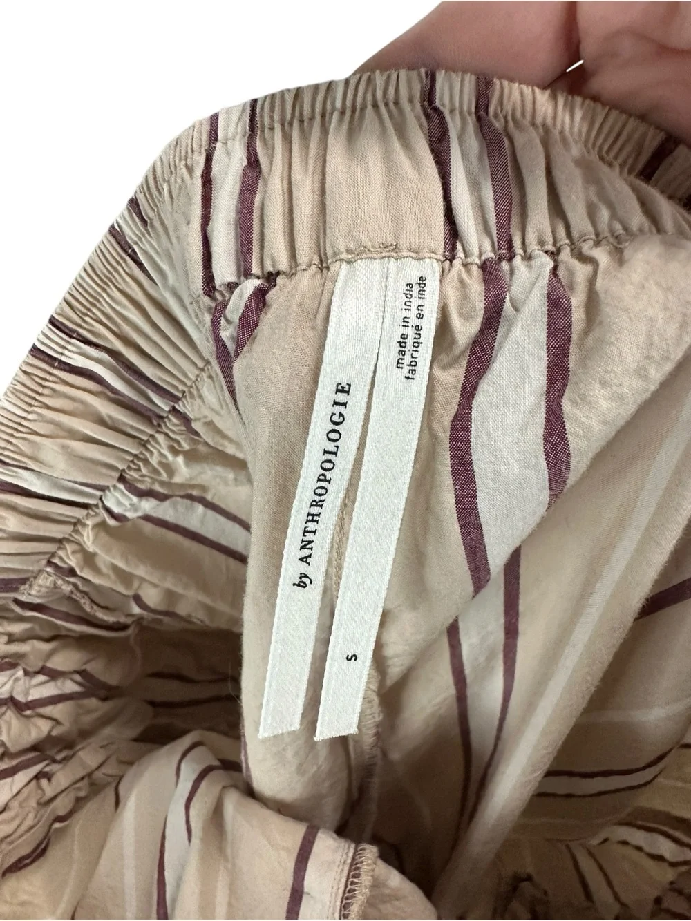 Anthropologie The Wren Stripe Boxer Pants in Neutral Motif